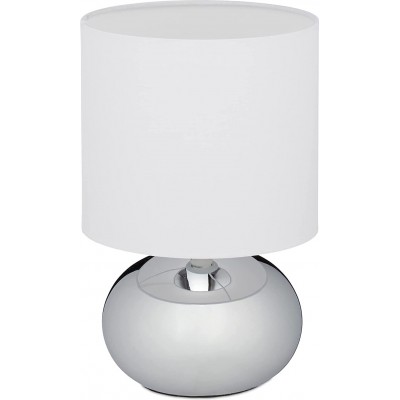 77,95 € Envoi gratuit | Lampe de table 40W 28×18 cm. Tactile. Dimmable en 3 niveaux d'éclairage Pmma, métal et textile. Couleur argent