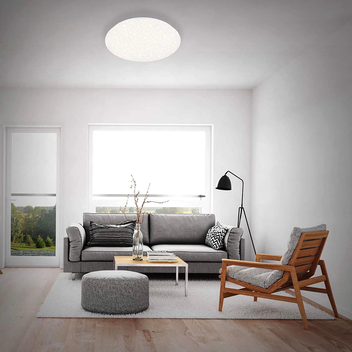 99,95 € Spedizione Gratuita | Plafoniera da interno 40W 50×50 cm. LED dimmerabili Pmma e metallo. Colore bianca