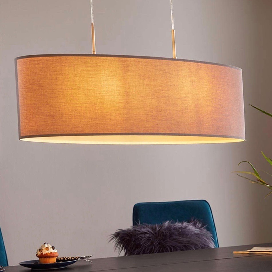 106,95 € Kostenloser Versand | Hängelampe Eglo 60W 110×75 cm. Silber Farbe