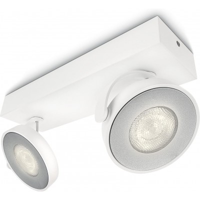 105,95 € Spedizione Gratuita | Faretto da interno Philips 4W 2700K Luce molto calda. 26×9 cm. Doppio faretto LED orientabile e orientabile Metallo. Colore bianca