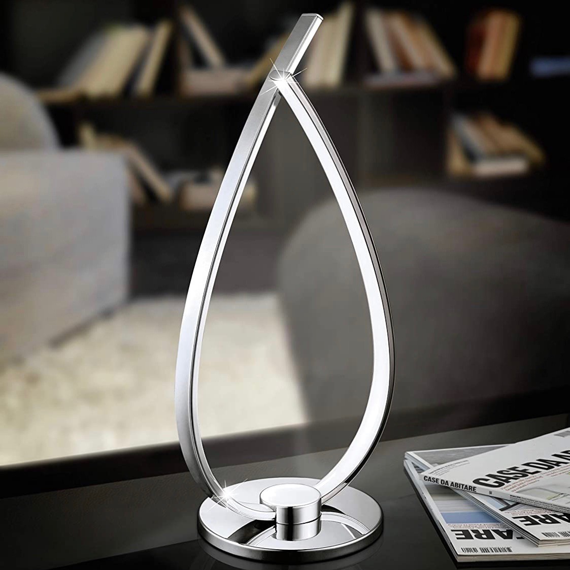 81,95 € Envoi gratuit | Lampe de table Eglo 14W 3000K Lumière chaude. 34×20 cm. LED Acrylique, aluminium et pmma. Couleur chromé