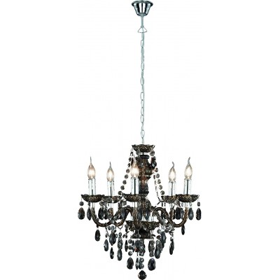Lámpara de araña Reality 40W 57×52 cm. Comedor, dormitorio y vestíbulo. Estilo clásico. Acrílico y Metal. Color negro