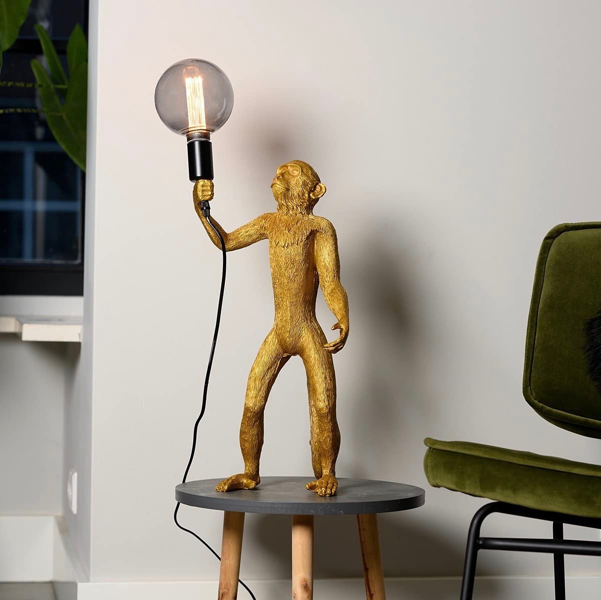 67,95 € Spedizione Gratuita | Lampada da tavolo 60W 61×35 cm. Design a forma di scimmia Pmma. Colore d'oro