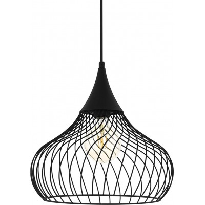 77,95 € Free Shipping | Hanging lamp Eglo 60W Spherical Shape 110×37 cm. Living room, dining room and lobby. Steel. Black Color