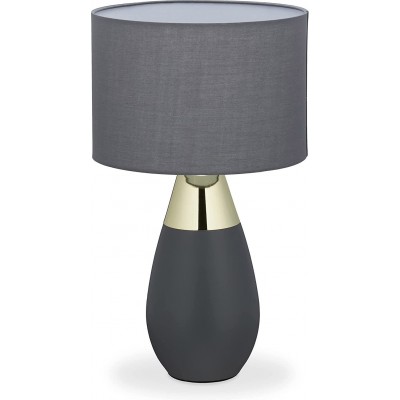 88,95 € Free Shipping | Table lamp 40W 49×28 cm. Adjustable in 3 levels Metal casting and textile. Gray Color