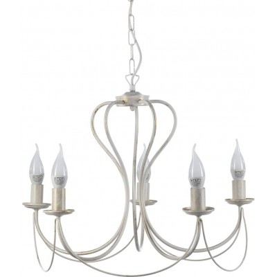 Lustre 6W 53×49 cm. 5 points lumineux Métal. Couleur gris