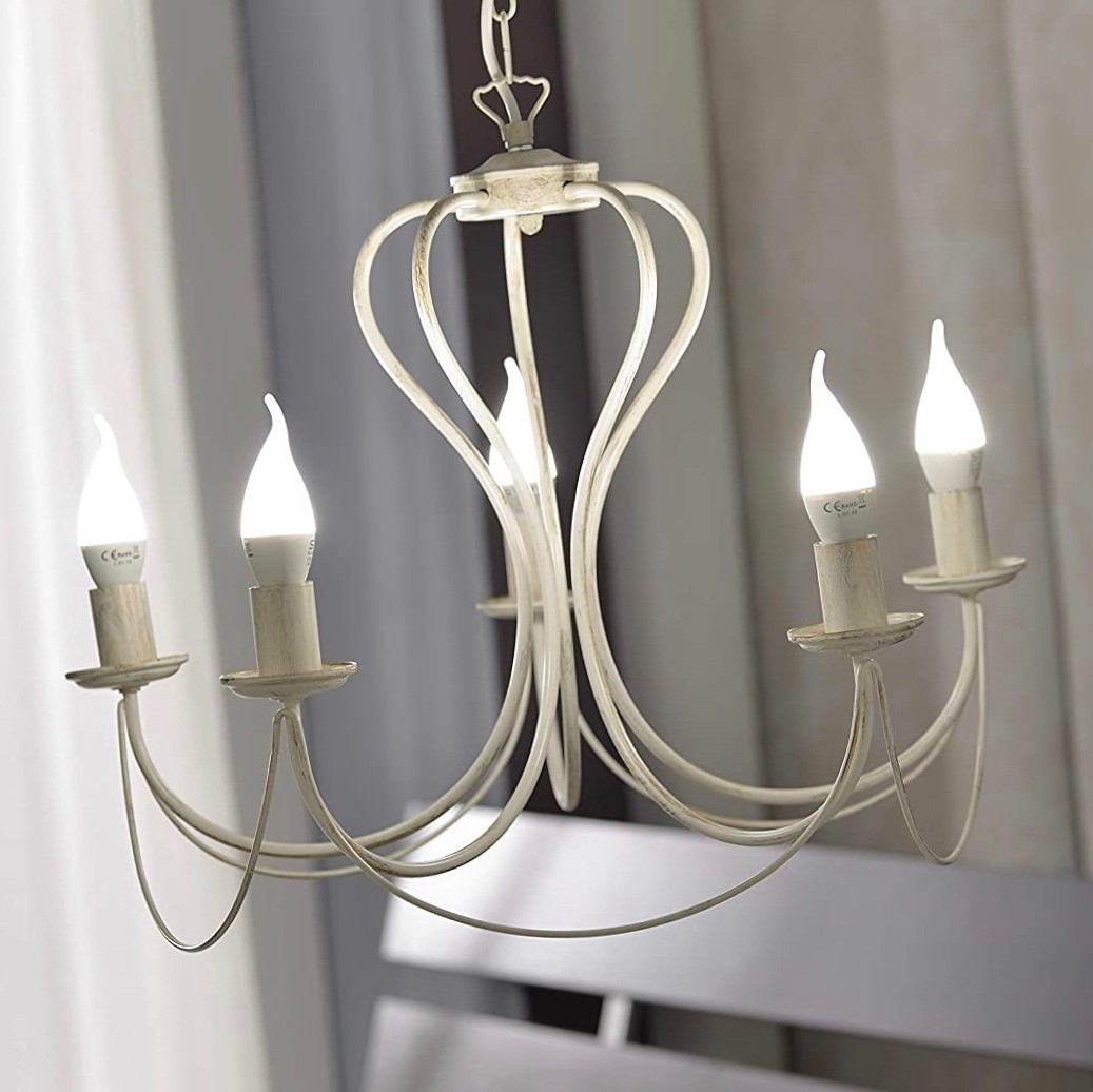 89,95 € Envio grátis | Lustre 6W 53×49 cm. 5 pontos de luz Metais. Cor cinza