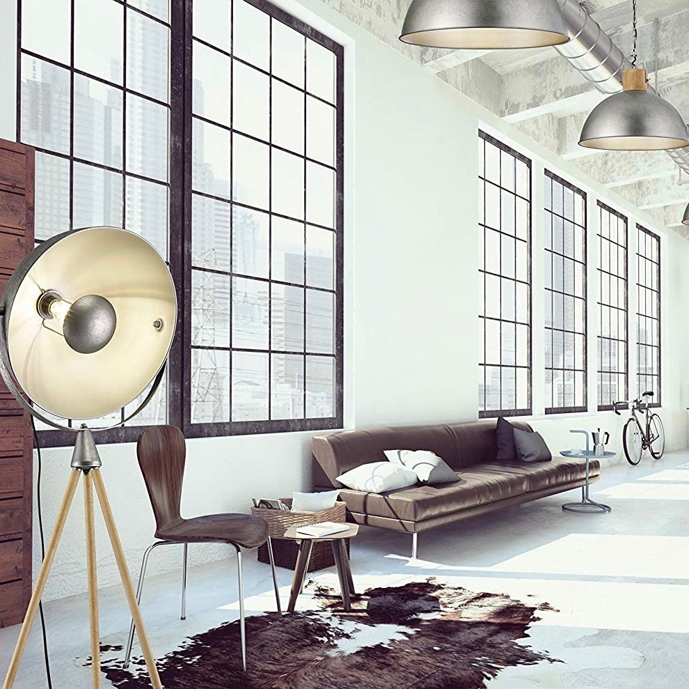 129,95 € Free Shipping | Hanging lamp Trio 60W 150×45 cm. Metal casting. Nickel Color