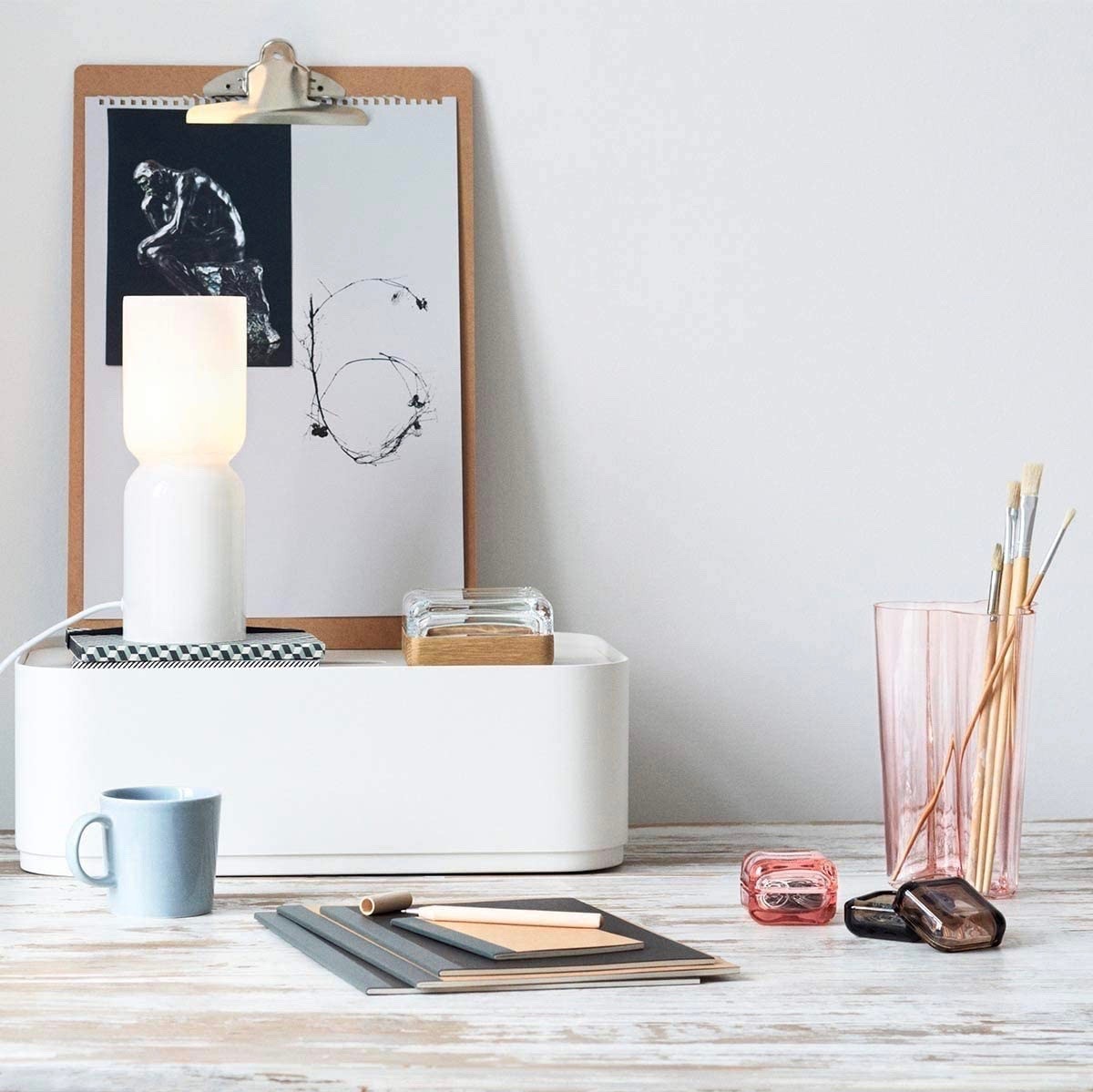 102,95 € Envoi gratuit | Lampe de table Ø 9 cm. Verre. Couleur blanc