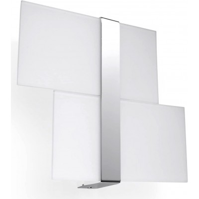 Indoor wall light 40W Rectangular Shape 39×28 cm. Living room and hall. Modern Style. Steel and Glass. White Color