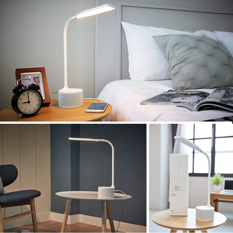 42,95 € Free Shipping | Desk lamp Rectangular Shape 38×29 cm. Bluetooth speaker. USB charger Living room, dining room and bedroom. White Color