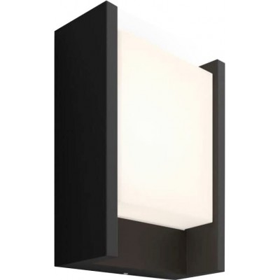 室内壁灯 Philips 15W 长方形 形状 22×17 cm. 可调光 LED Alexa 和 Google Home 饭厅, 卧室 和 大堂设施. 现代的 风格. 铝 和 有机玻璃. 黑色的 颜色