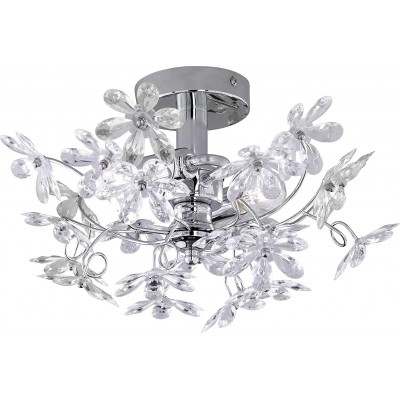 84,95 € Free Shipping | Ceiling lamp Reality 40W 38×38 cm. Floral design Bedroom. Modern Style. PMMA and Metal casting. Plated chrome Color