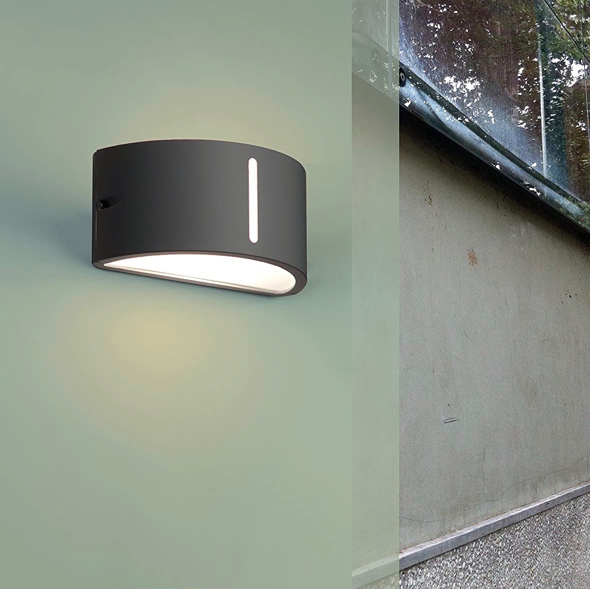 66,95 € Envío gratis | Aplique de pared interior 60W 25×14 cm. Salida de luz bidireccional Aluminio y metal. Color antracita