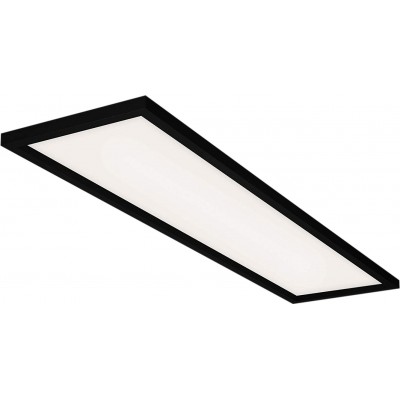 139,95 € Free Shipping | Indoor ceiling light Rectangular Shape 120×30 cm. Dimmable LED Remote control. night light function Kitchen, bedroom and hall. Modern Style. PMMA and Metal casting. Black Color
