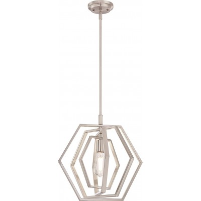 84,95 € Envoi gratuit | Lampe à suspension 60W 40×40 cm. Métal. Couleur nickel