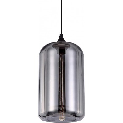 Lampe à suspension 40W Façonner Cylindrique 30×20 cm. Salle à manger, chambre et hall. Style nordique. Cristal. Couleur gris