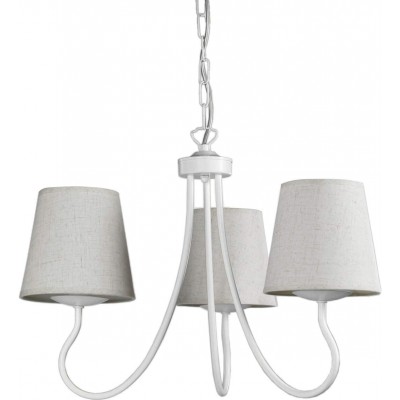 Chandelier Conical Shape Ø 45 cm. Triple focus Living room, dining room and bedroom. Classic Style. Metal casting. Gray Color