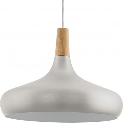 Hanging lamp Eglo 60W Round Shape 110×40 cm. Dining room, bedroom and lobby. Modern Style. Stainless steel. Silver Color