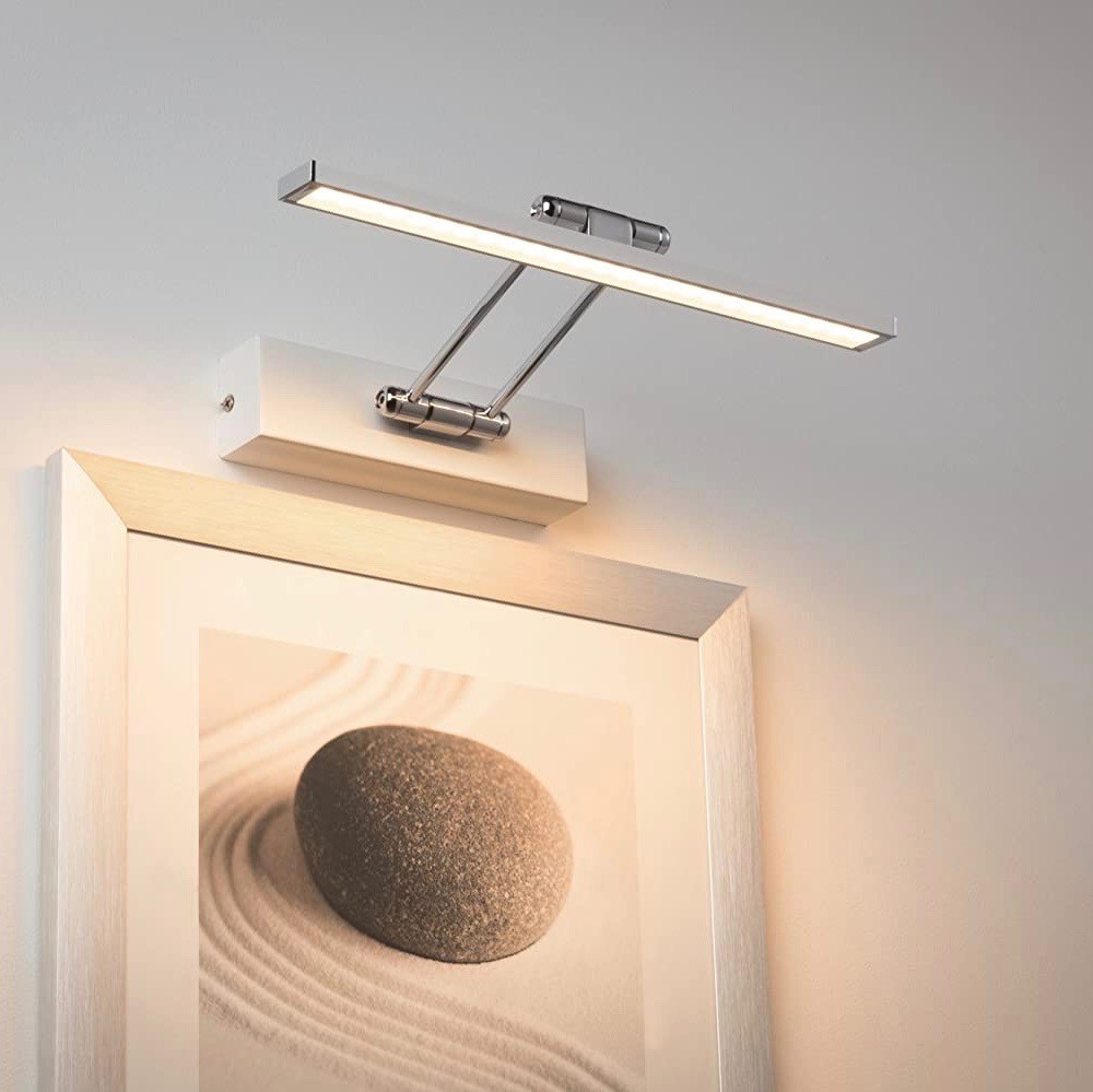 85,95 € Kostenloser Versand | Bildbeleuchtung 5W 2700K Sehr warmes Licht. 29×19 cm. LED Metall. Überzogenes chrom Farbe