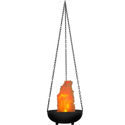 Lámpara colgante 1W 36×36 cm. LED con efecto llama. Sujeción con triple cadena Salón, comedor y vestíbulo. Estilo clásico. PMMA. Color negro