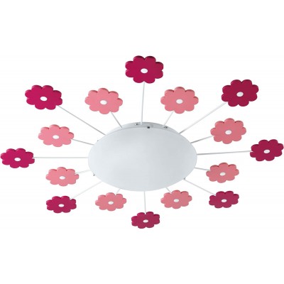 Lâmpada infantil Eglo 60W Forma Redondo Desenho floral Sala de estar, sala de jantar e salão. Estilo moderno. Aço, Cristal e Vidro. Cor branco