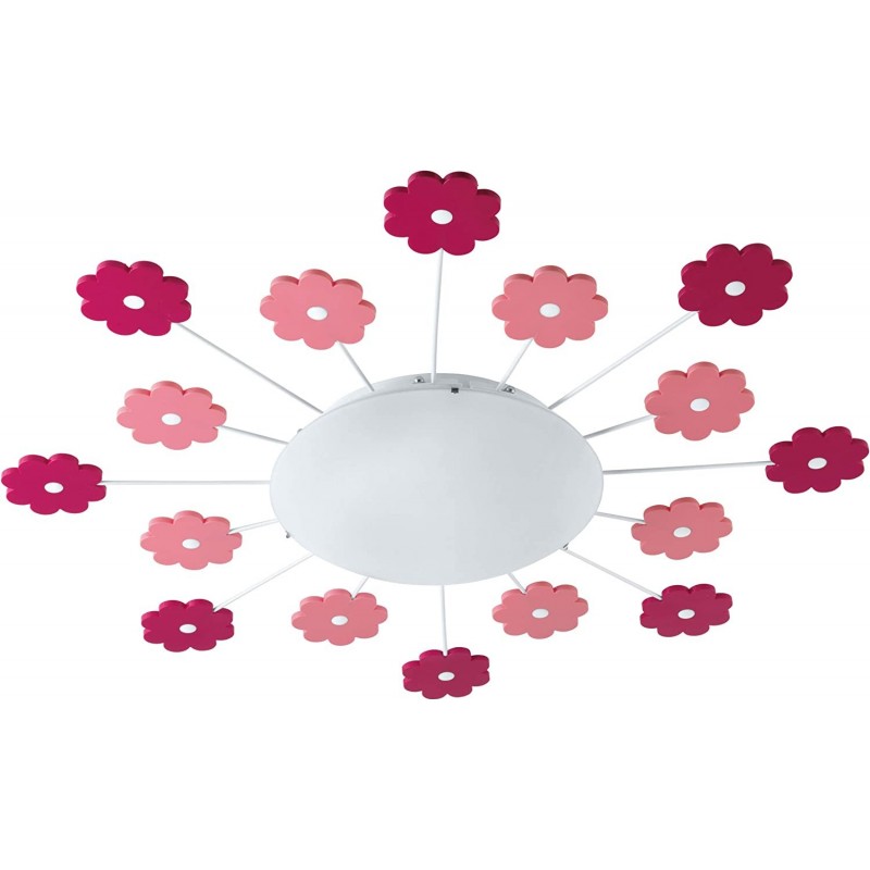 71,95 € Free Shipping | Kids lamp Eglo 60W Round Shape Floral design Living room, dining room and lobby. Modern Style. Steel, Crystal and Glass. White Color