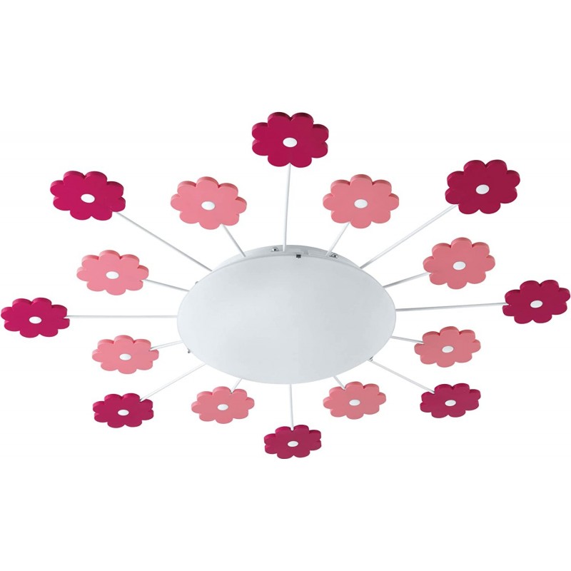 68,95 € Kostenloser Versand | Kinderlampe Eglo 60W Blumendesign Stahl, kristall und glas. Weiß Farbe