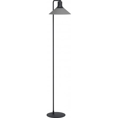 101,95 € Free Shipping | Floor lamp Eglo 28W Conical Shape 151×37 cm. Foot switch Living room, dining room and bedroom. Modern Style. Metal casting. Black Color