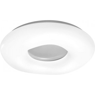 Indoor ceiling light 30W 3000K Warm light. Round Shape 50×50 cm. LED. Alexa and Google Home Living room, dining room and bedroom. Aluminum and PMMA. Plated chrome Color