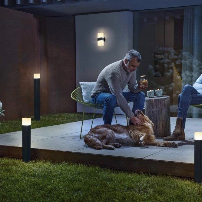 115,95 € Envio grátis | Farol luminoso 10W 3000K Luz quente. 50×12 cm. Led inteligente. RGB multicolorido Alumínio. Cor preto
