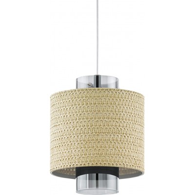 Lampe à suspension Eglo 40W Façonner Cylindrique 110×23 cm. Salle, chambre et hall. Style vintage. Acier. Couleur beige