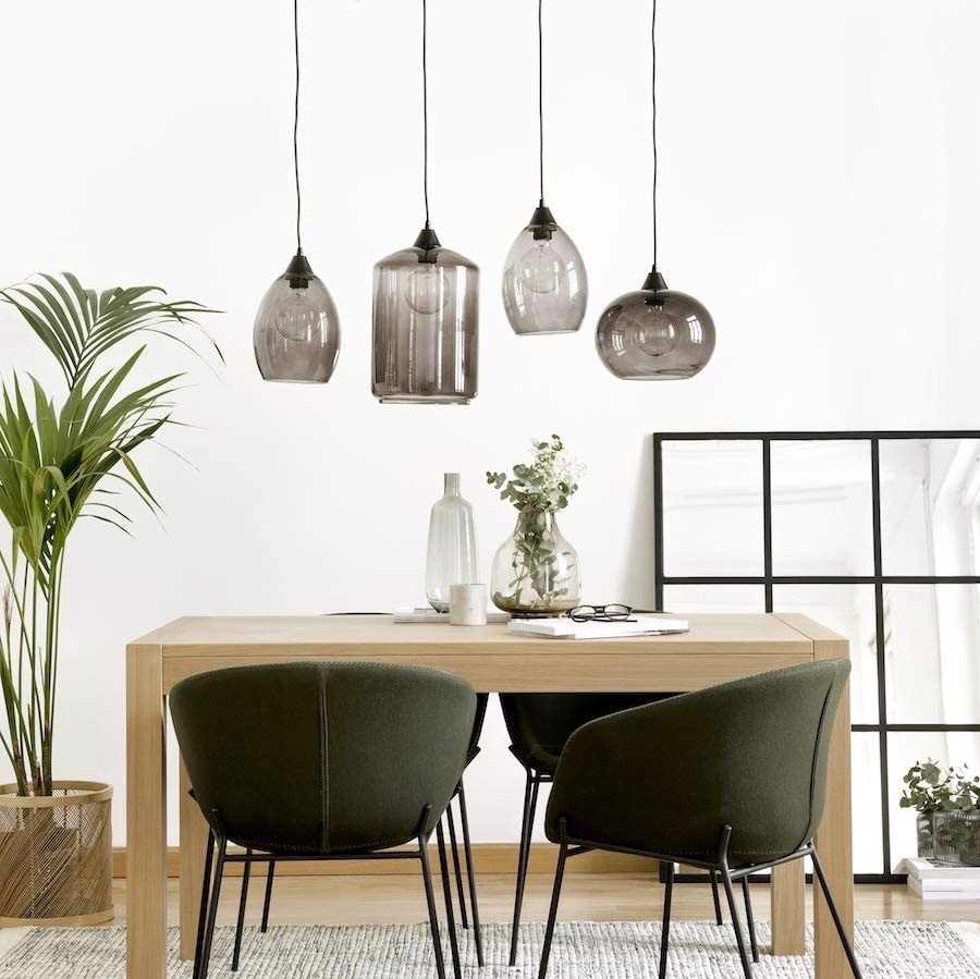 111,95 € Envio grátis | Lâmpada pendurada 32×22 cm. Vidro. Cor preto
