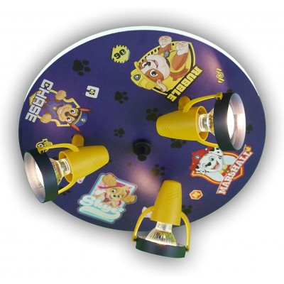 136,95 € Free Shipping | Kids lamp Round Shape 35×35 cm. Triple focus. the paw patrol Dining room, bedroom and lobby. Yellow Color