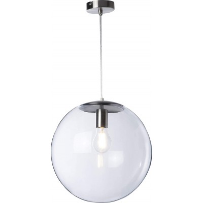 Lámpara colgante 40W Forma Esférica 34×34 cm. Salón, comedor y dormitorio. Estilo diseño. Cristal y Metal