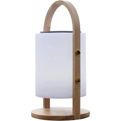 119,95 € Spedizione Gratuita | Lampada da tavolo 39×18 cm. Senza fili. altoparlante bluetooth Legna. Colore bianca