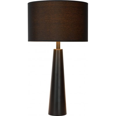 139,95 € Free Shipping | Table lamp 40W Cylindrical Shape 58×32 cm. Living room, dining room and bedroom. Modern Style. Metal casting and Linen. Black Color