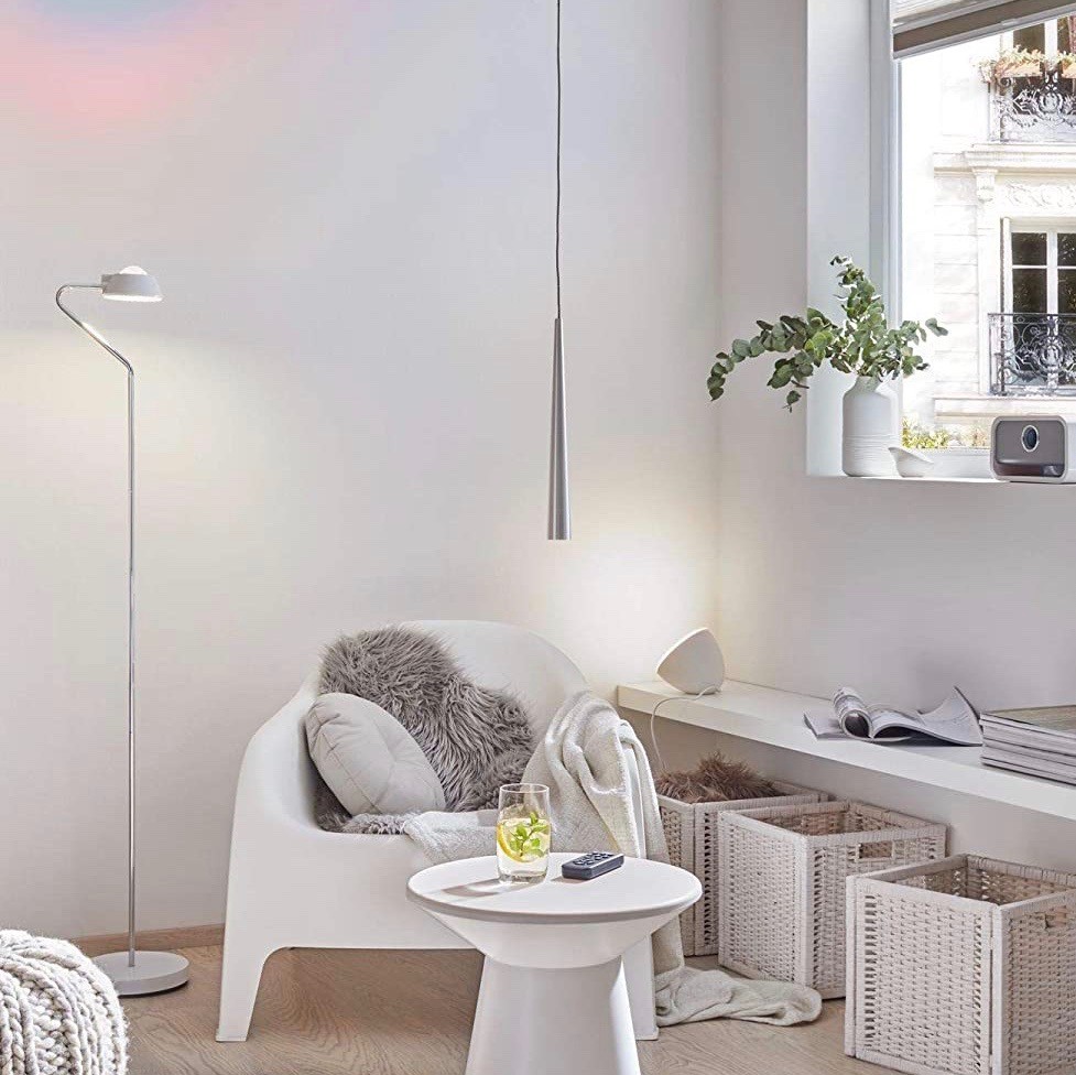 83,95 € Kostenloser Versand | Hängelampe 7W 2700K Sehr warmes Licht. 150×7 cm. LED Aluminium und metall. Aluminium Farbe