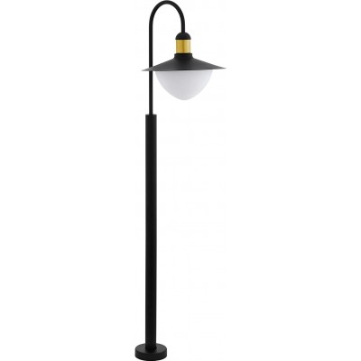 Lámpara de pie Eglo 60W Forma Esférica 120×34 cm. Comedor, dormitorio y vestíbulo. Acero galvanizado y Cristal. Color negro