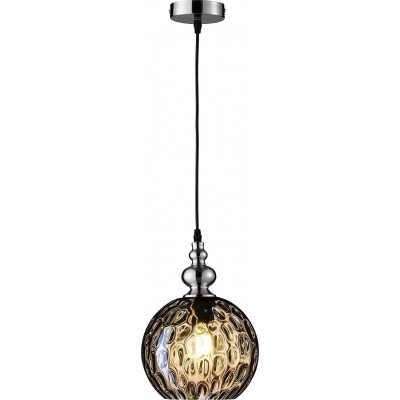 73,95 € Free Shipping | Hanging lamp 40W Spherical Shape 140×20 cm. Living room, bedroom and lobby. Crystal and Metal casting. Nickel Color