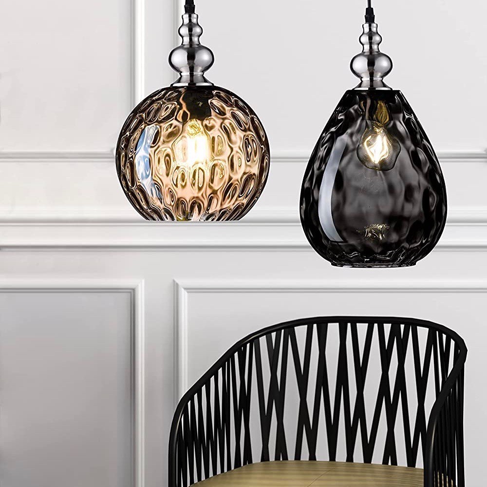 69,95 € Free Shipping | Hanging lamp 40W 140×20 cm. Crystal and metal casting. Nickel Color