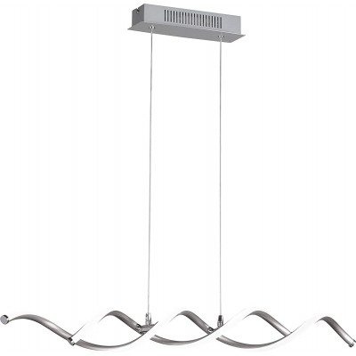 92,95 € Free Shipping | Hanging lamp 21W Extended Shape 150×88 cm. Dining room, bedroom and lobby. Modern Style. Aluminum and PMMA. Nickel Color