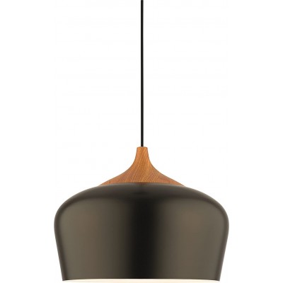Lámpara colgante 40W Forma Cilíndrica 35×35 cm. Salón, comedor y dormitorio. Aluminio. Color negro