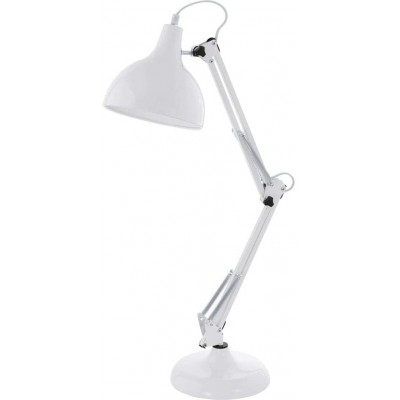 93,95 € Free Shipping | Desk lamp Eglo 40W Conical Shape 71×40 cm. Articulable Living room, dining room and bedroom. Modern Style. Silver Color