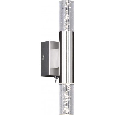 Lampada da parete per interni 3W 30 cm. Emissione luminosa bidirezionale Bicchiere. Colore argento