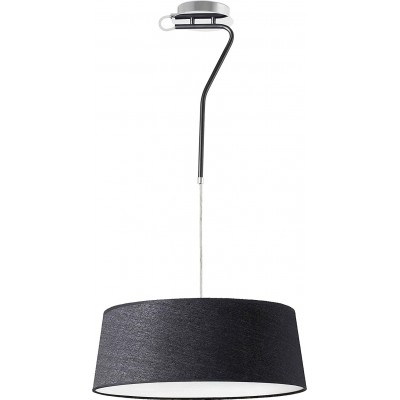 Hanging lamp 20W Cylindrical Shape Ø 50 cm. Living room, dining room and lobby. Modern Style. Metal casting. Black Color
