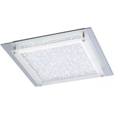 Luz de teto interna 12W 28×28 cm. LED Cristal. Cor cromado