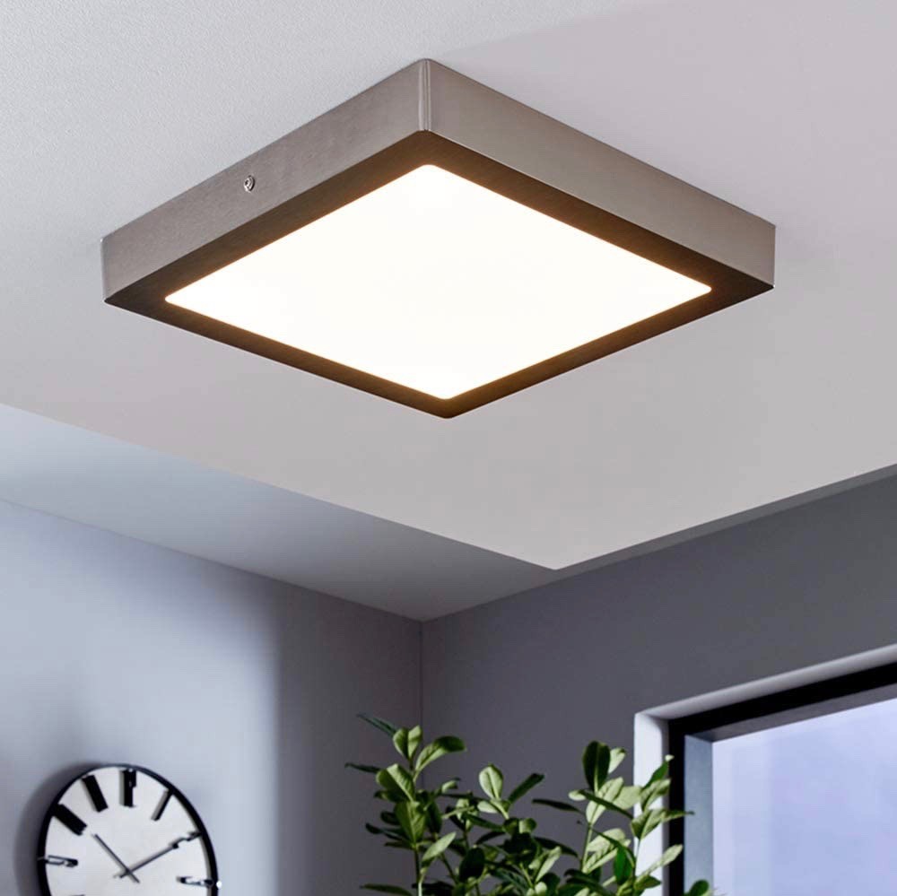 66,95 € Free Shipping | Indoor ceiling light Eglo 30×30 cm. Metal casting. Silver Color