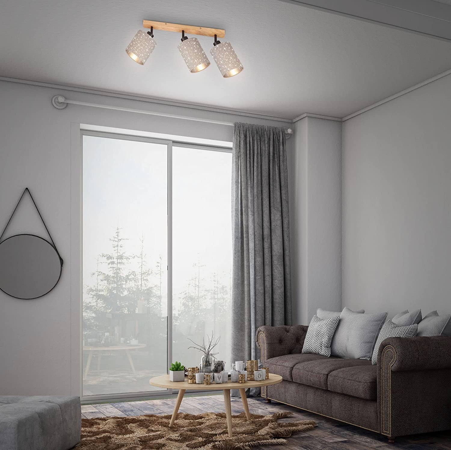 83,95 € Envoi gratuit | Projecteur d'intérieur 25W 48×26 cm. Spot triple orientable Couleur gris