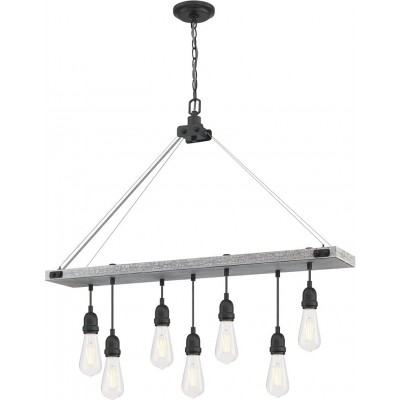 Lampada a sospensione 60W 96×23 cm. 7 punti luce Soggiorno, sala da pranzo e camera da letto. Stile moderno. Colore grigio
